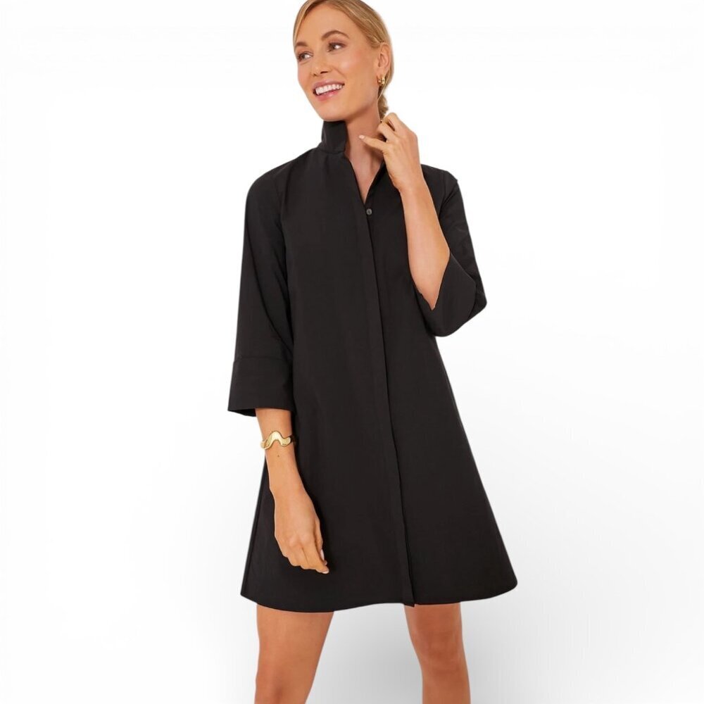 Tuckernuck Charlie Black Shirt Dress Stand Collar XL